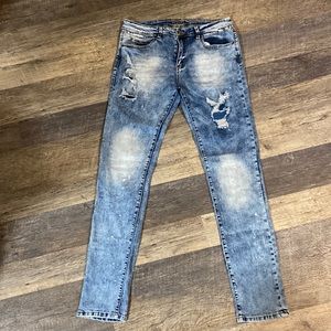 Rue21 Paint Splatter Design Men Skinny Jeans
